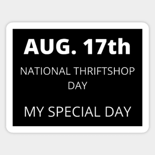 August 17th birthday, special day and the other holidays of the day. Sticker